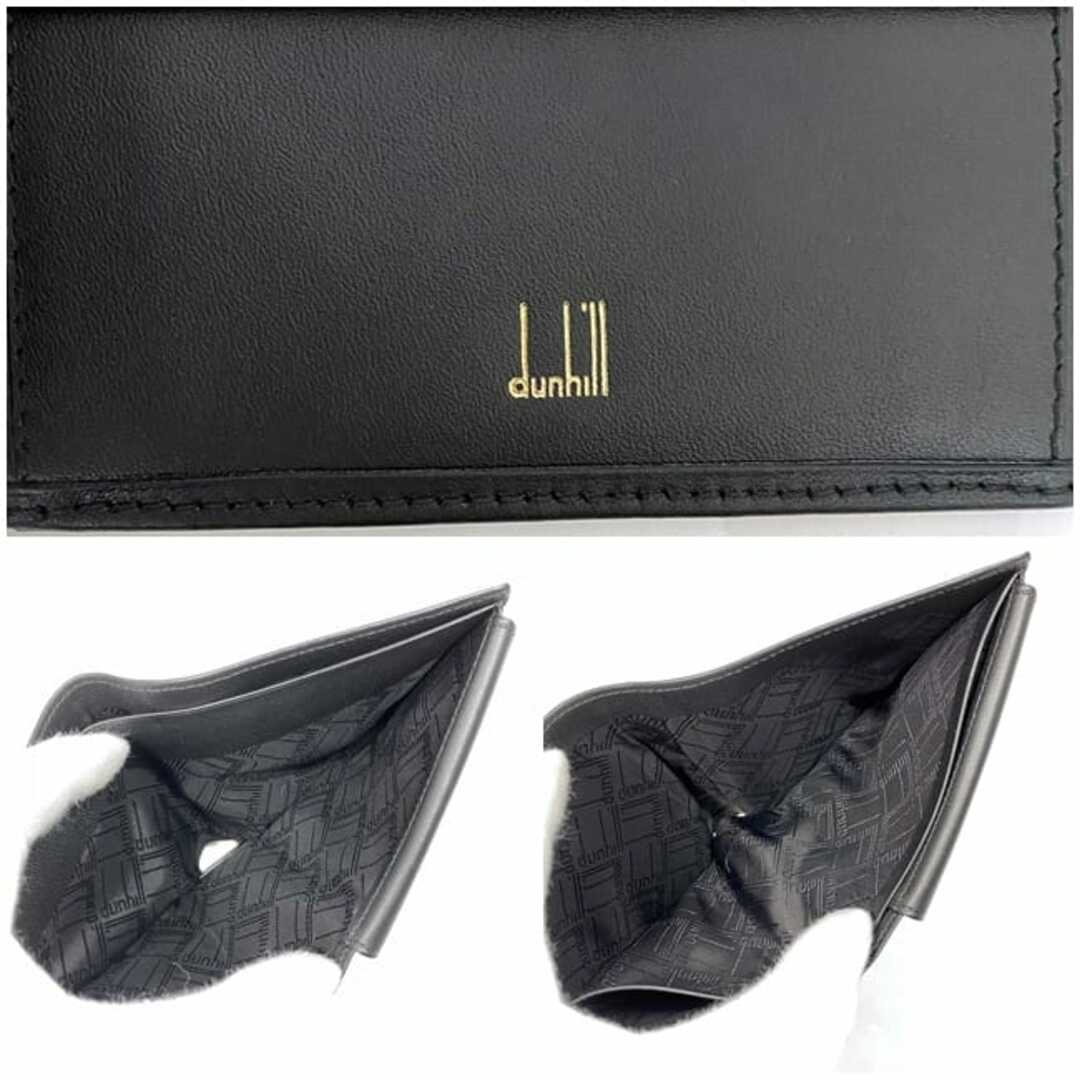 ダンヒル 二つ折り 財布 ブラック ゴールド 美品 折り財布 ダンヒル 二つ折り 財布 ブラック ゴールド 美品 折り財布
