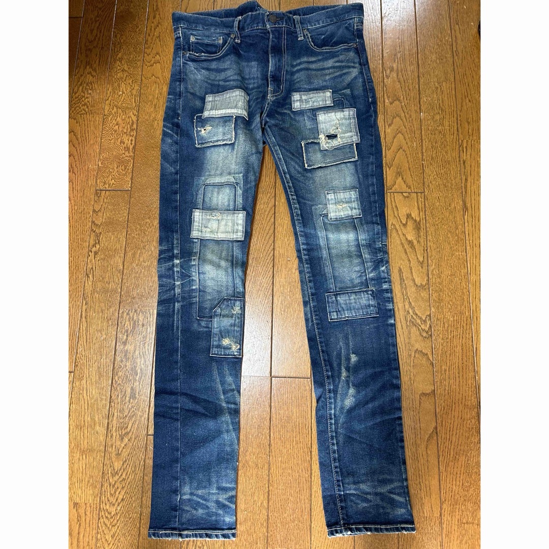 glamb 西島隆弘 着用パッチワークスキニーデニム glamb 西島隆弘 着用パッチワークスキニーデニム