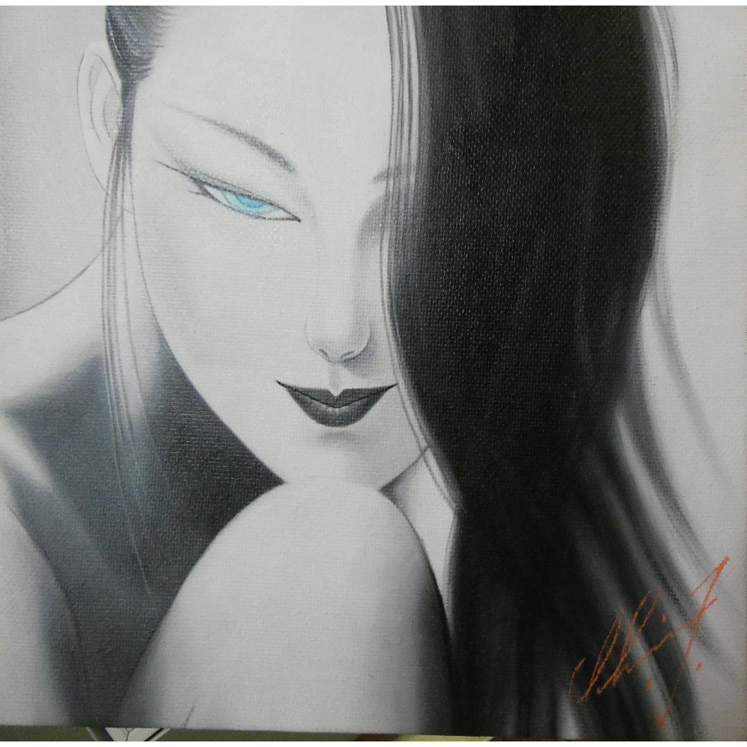 肉筆油彩画 「赤富士」里中 游 F6号 美術品 油絵 インテリア