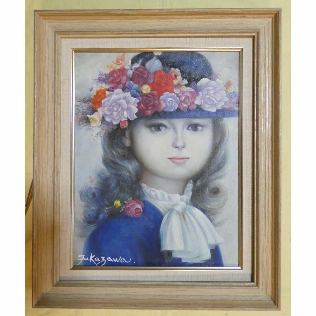 絵画油彩　 肉筆手描き 深沢邦朗「 春の朝」 サイン　F6サイズ　額装済み