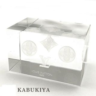 【中古】 LANDY　 ランディ  その他   LOUIS VUITTON ルイ・ヴィトン ペーパーウェイト 3D クリスタル 小物 文鎮 インテリア 置物 クリア 透明  人気ブランド【中古】20-37081YU 20037081 (その他)