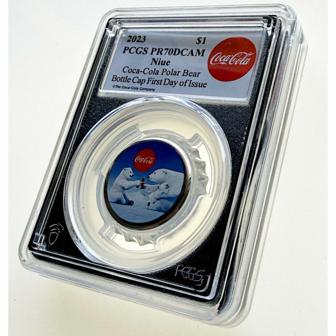 2023年 コカ・コーラ 銀貨 ポーラーベア PCGS PR70 ファーストデイ 2023年 コカ・コーラ 銀貨 ポーラーベア PCGS PR70 ファースト
