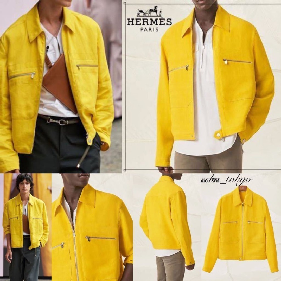 HERMES - 2022春夏 HERMES リネン ライダース ジャケット E3750