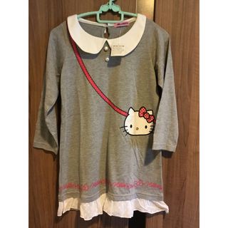 ハローキティ(ハローキティ)の新品】　キティちゃん　長袖　ワンピース　120  サンリオ　春　秋　可愛い(ワンピース)