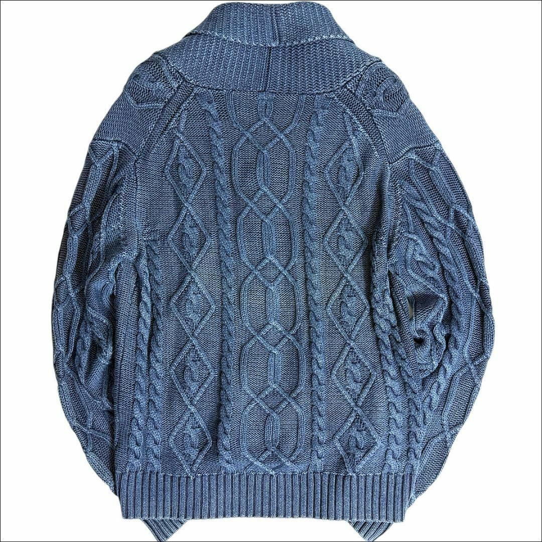 J7328美品ロンハーマン コンチョ釦インディゴ染ショールカラー J7328美品ロンハーマン コンチョ釦インディゴ染ショールカラー