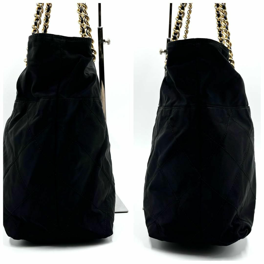 美品】PRADA キルティング チェーン トートバッグ ショルダー 美品】PRADA キルティング チェーン トートバッグ ショルダー