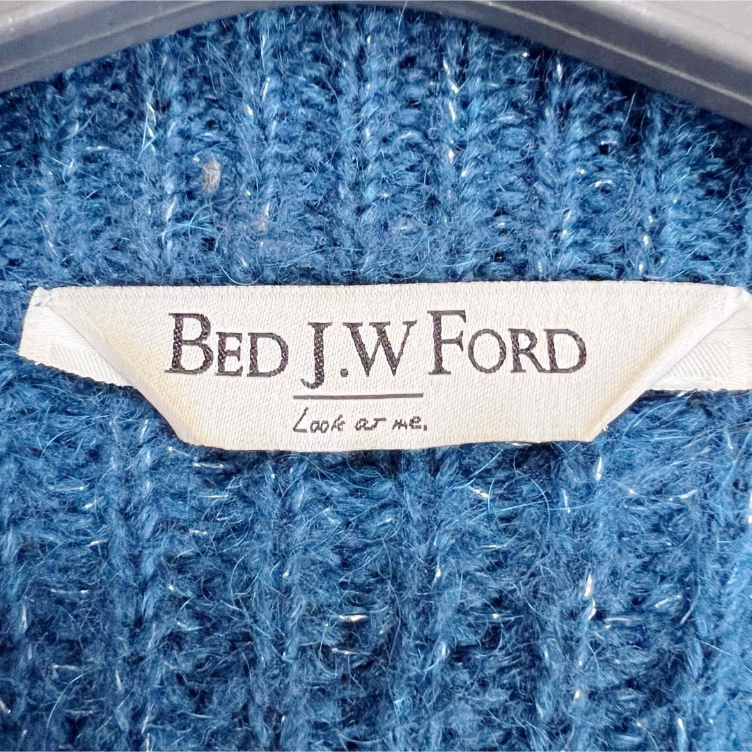 希少☆BED j.w. FORD ベッドフォード モヘア混 光沢 カーディガン 希少☆BED j.w. FORD ベッドフォード モヘア混 光沢 カーディガン