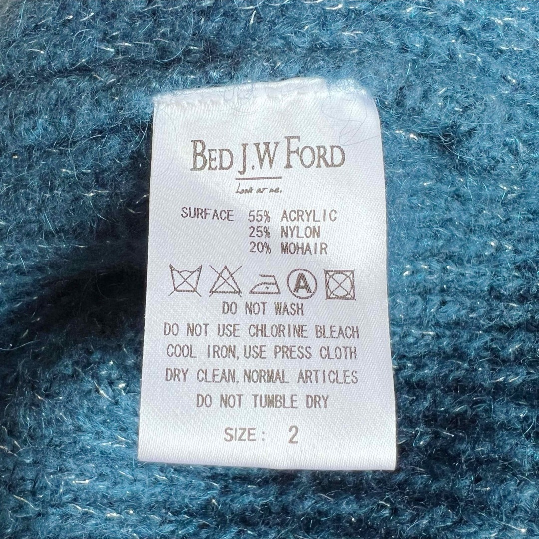 希少☆BED j.w. FORD ベッドフォード モヘア混 光沢 カーディガン 希少☆BED j.w. FORD ベッドフォード モヘア混 光沢 カーディガン