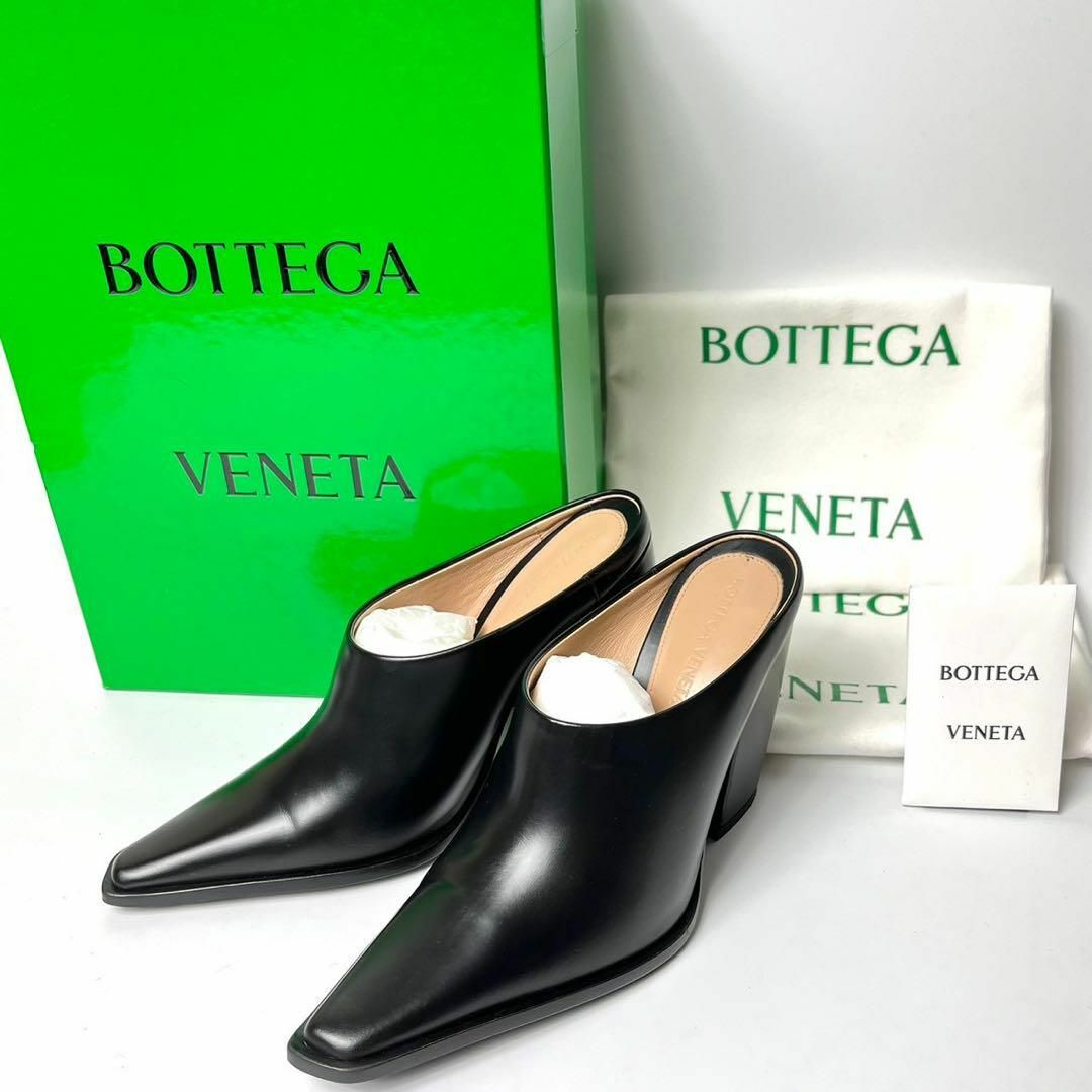 BOTTEGA VENETA - ボッテガヴェネタ テックス レザーミュール ７cmヒール　ブラック