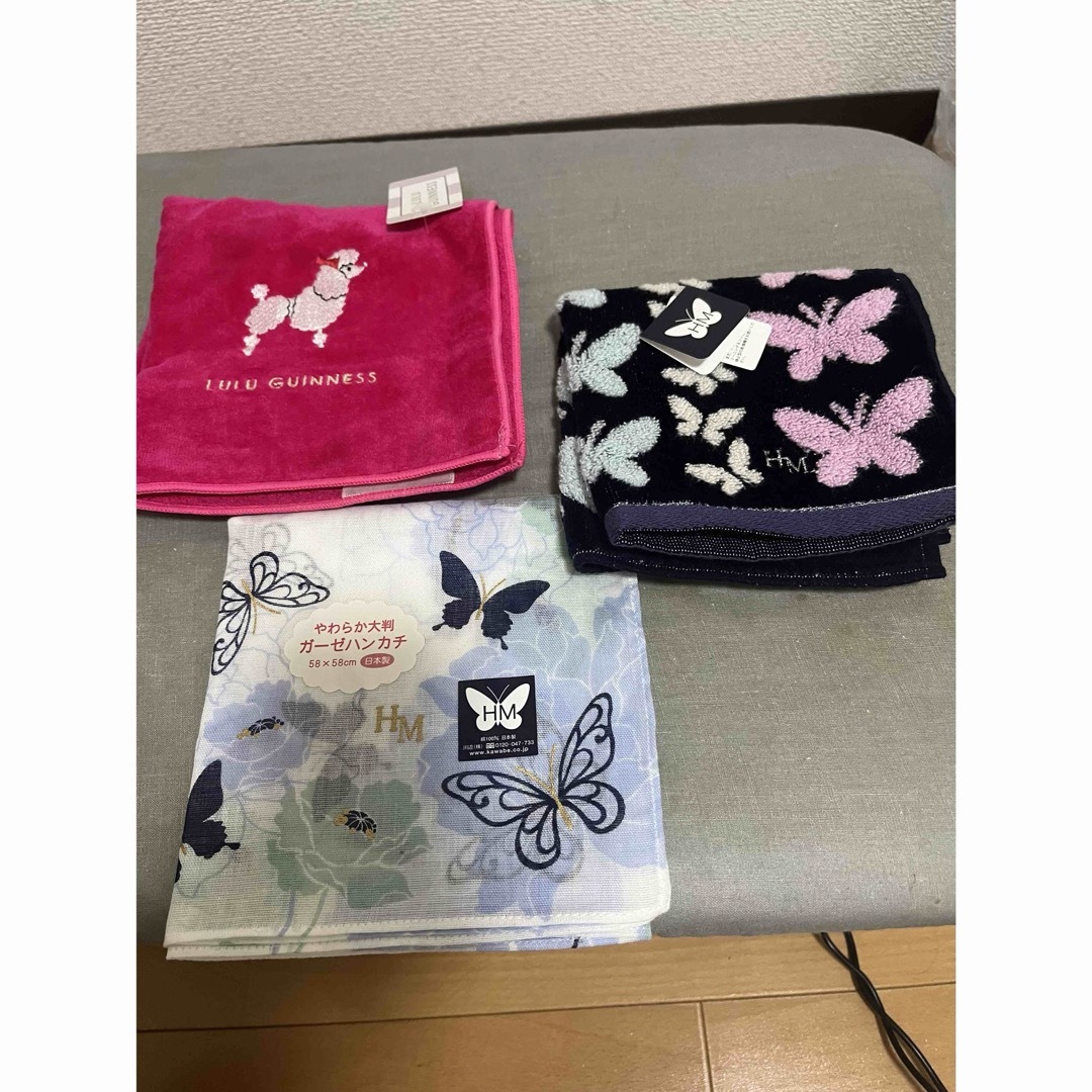 LULU GUINNESS(ルルギネス)のルルギネス他ハンカチ 3店セット レディースのファッション小物(ハンカチ)の商品写真