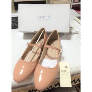 アースミュージックアンドエコロジー(earth music & ecology)の4309円→1800円 ワンストラップ エナメル パンプス ピンク ベージュ 春(ハイヒール/パンプス)