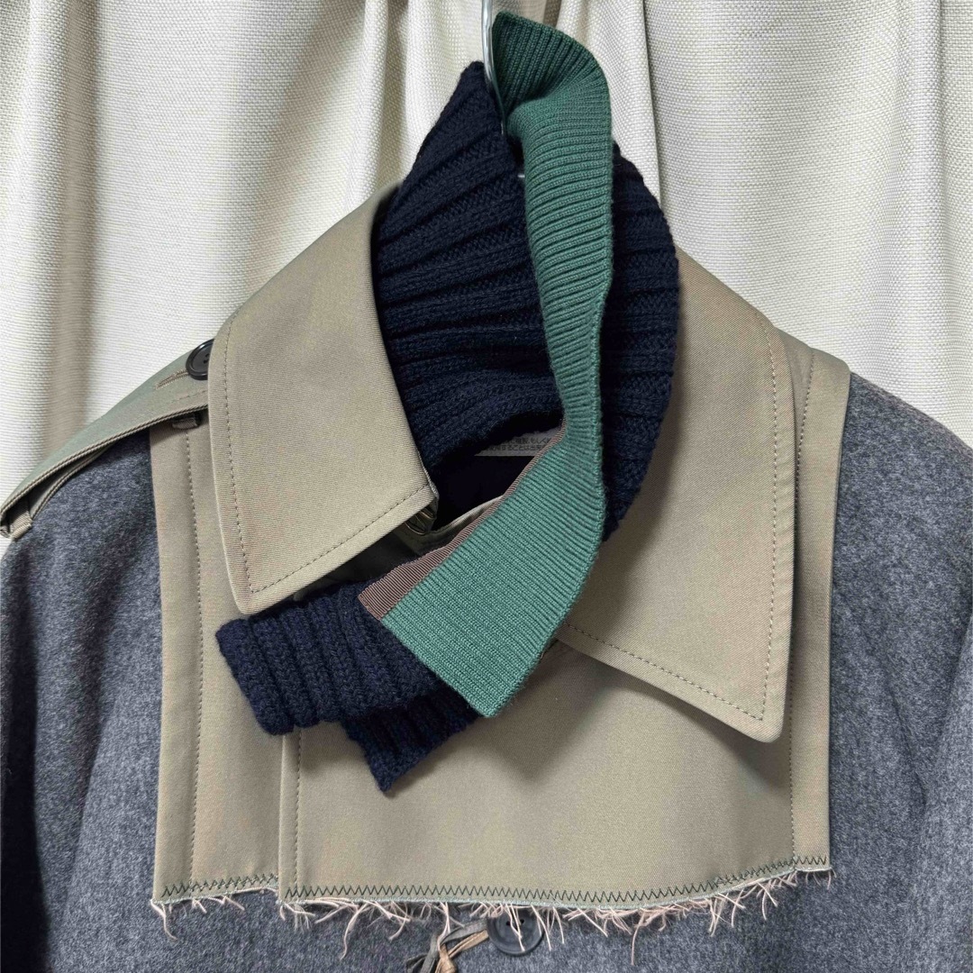 kolor 21AW カシミアウールメルトンドッキングコート サイズ2の kolor 21AW カシミアウールメルトンドッキングコート サイズ2の