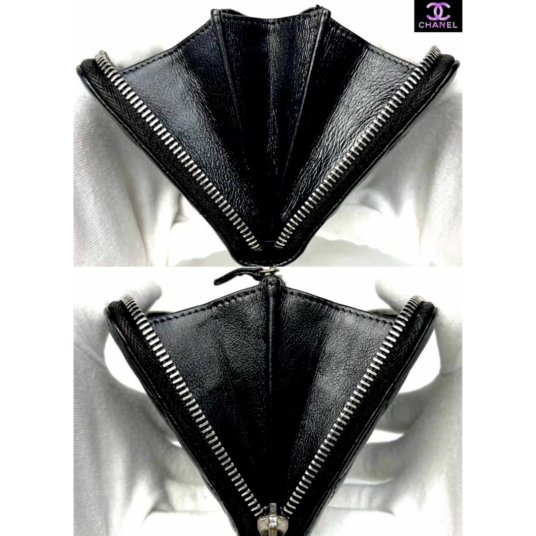 CHANEL - 超極美品 CHANEL マトラッセ キャビアスキン ラウンド CHANEL - 超極美品 CHANEL マトラッセ キャビアスキン ラウンド