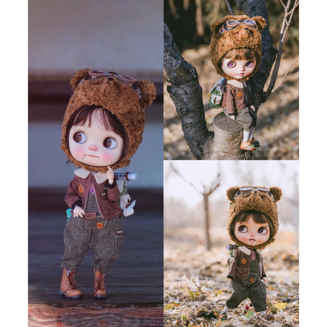 ブライス Qbaby お洋服 アウトフィット 海外作家製 旅行熊 茶熊 人形 ブライス Qbaby お洋服 アウトフィット 海外作家製 旅行熊 茶熊 人形