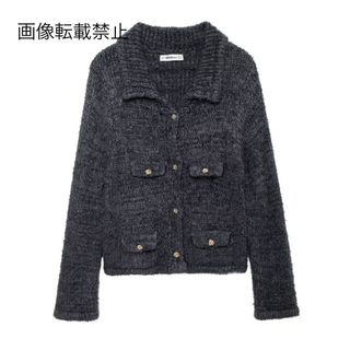 🎻10月新作🎷15473◆gray グレー ニット カーディガン(カーディガン)