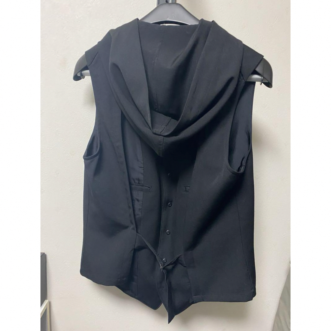 Yohji Yamamoto REGULATION フード付きウールギャバベスト Yohji Yamamoto REGULATION フード付きウールギャバベスト