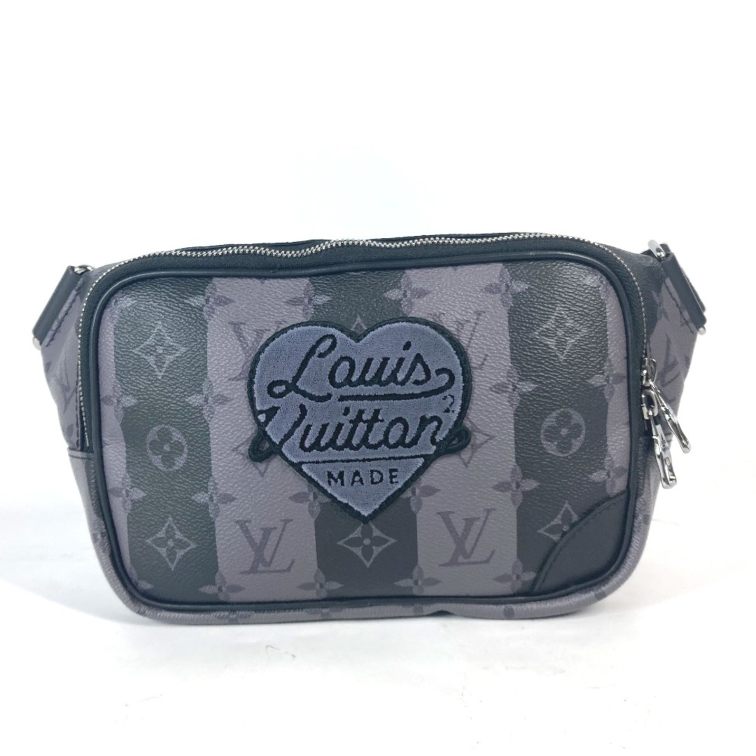 LOUIS VUITTON - ルイヴィトン LOUIS VUITTON モジュラー・スリングバッグ M59338 NIGOコラボ モノグラム・ストライプ モノグラムエクリプス カバン ベルトバッグ クロス ハート ボディバッグ モノグラムエクリプスキャンバス グレー 美品