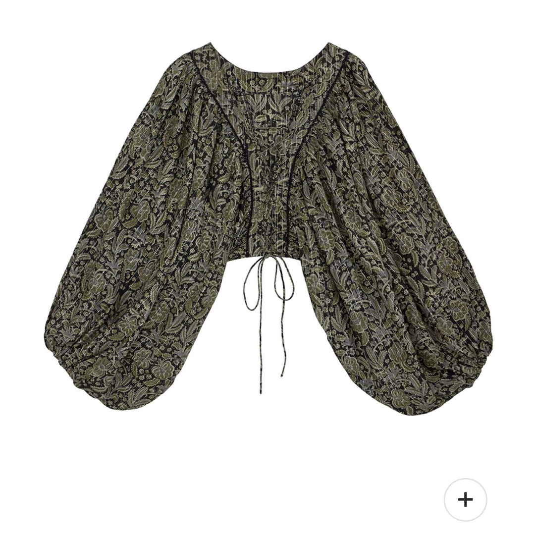 Ameri 新品♡ INDIA PRINT TURN OVER BLOUSE Ameri 新品♡ INDIA PRINT TURN OVER BLOUSE