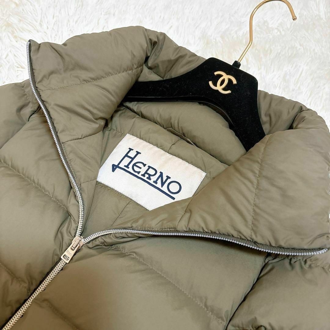 HERNO - 美品☆ヘルノ 異素材切り替え ダウンコート ウール HERNO - 美品☆ヘルノ 異素材切り替え ダウンコート ウール