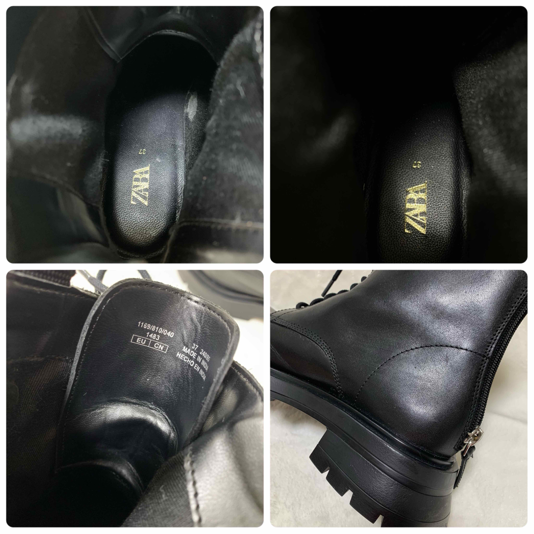 極美品 ZARA ザラ 本革 トラックソール レースアップ ブーツ 極美品 ZARA ザラ 本革 トラックソール レースアップ ブーツ