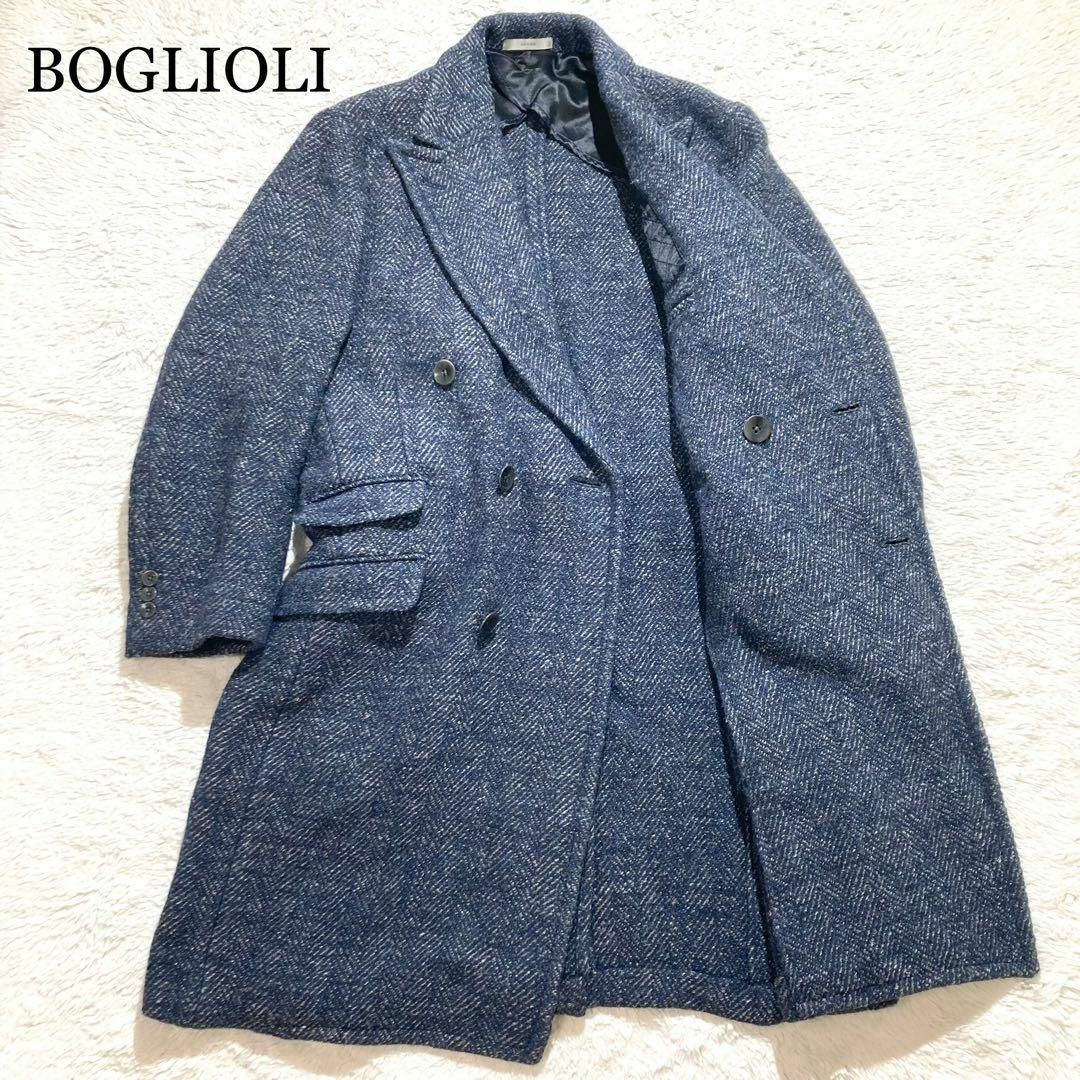 BOGLIOLI - 【極美品】BOGLIOLI チェスターコート ダブル 紺 MIX BOGLIOLI - 【極美品】BOGLIOLI チェスターコート ダブル 紺 MIX