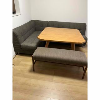 ニトリ - L字コーナーソファー収納付き➕ベンチ➕テーブルの通販 ニトリ - L字コーナーソファー収納付き➕ベンチ➕テーブルの通販