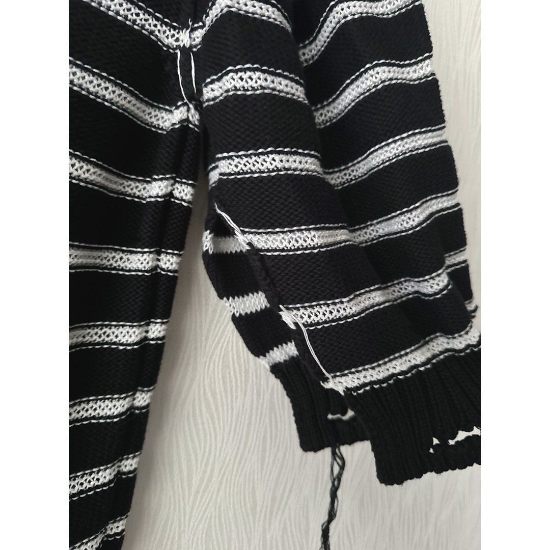 新品】MM6 MaisonMargiela ボーダー 長袖ニット ワンピース ひざ 新品】MM6 MaisonMargiela ボーダー 長袖ニット ワンピース ひざ