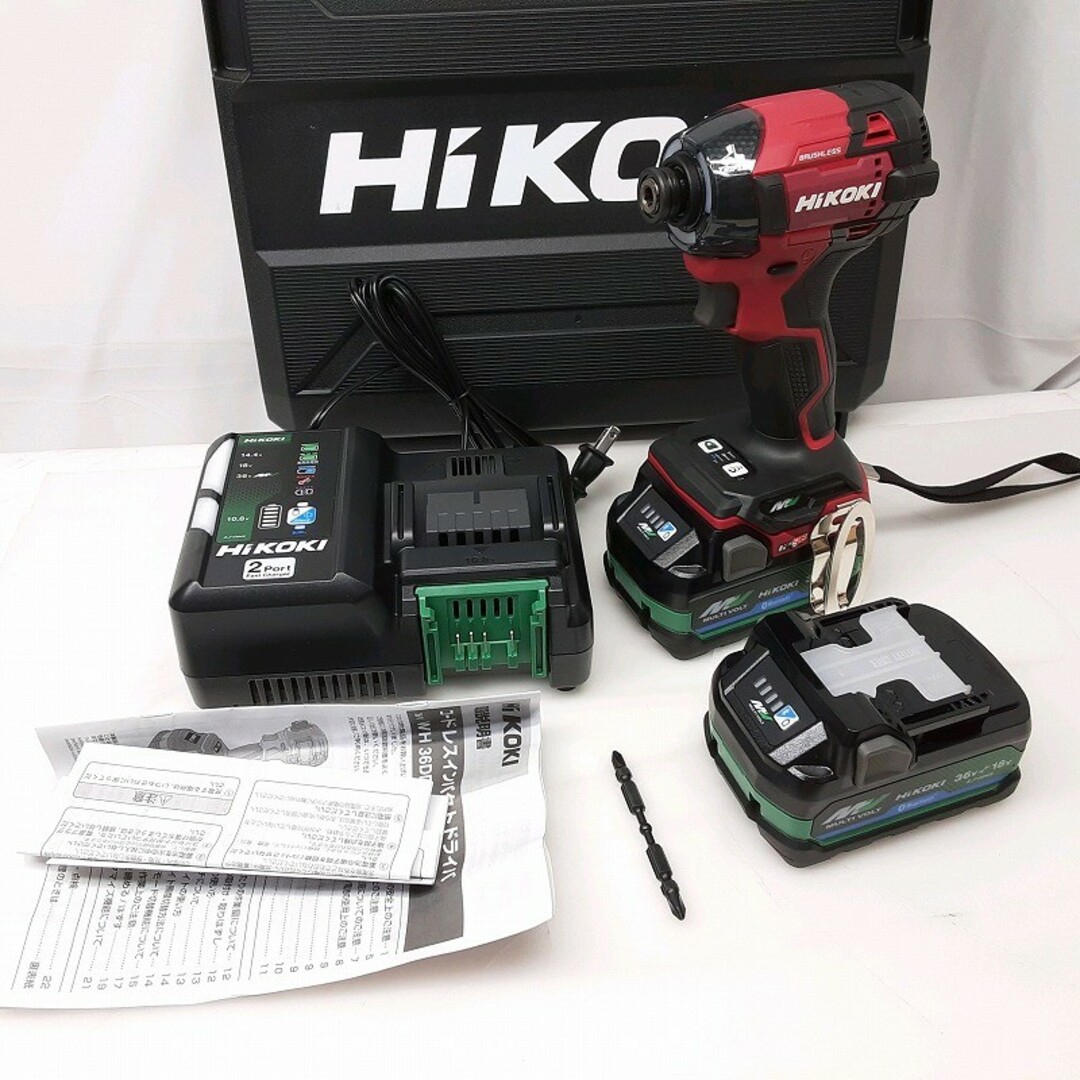 24k-771o【中古】【未使用】HiKOKI WH36DD 2XHRSZ コードレスインパクトドライバ 36V マルチボルト スコーピオンレッド