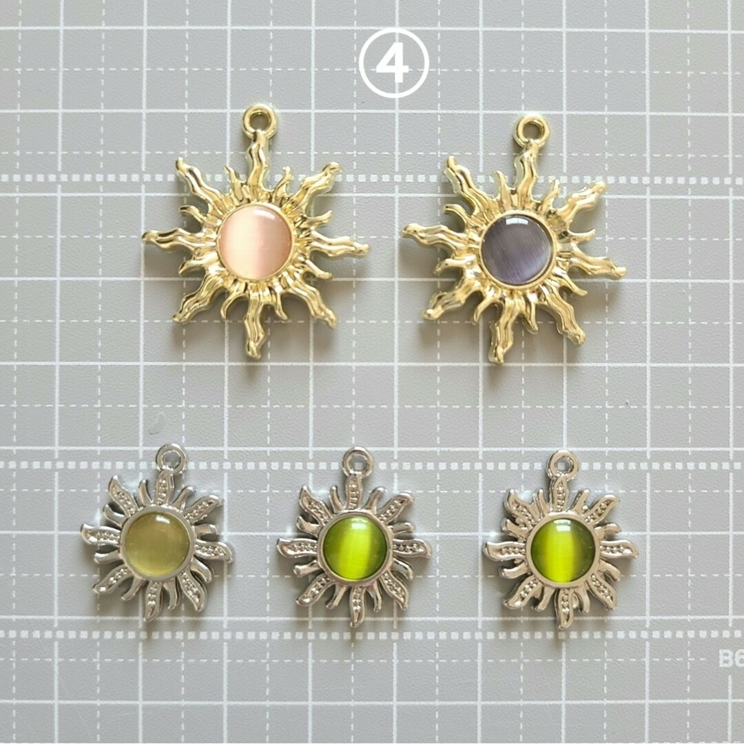 デコパーツ アクセサリーパーツ ゴールド シルバー ハート 太陽 デコパーツ アクセサリーパーツ ゴールド シルバー ハート 太陽
