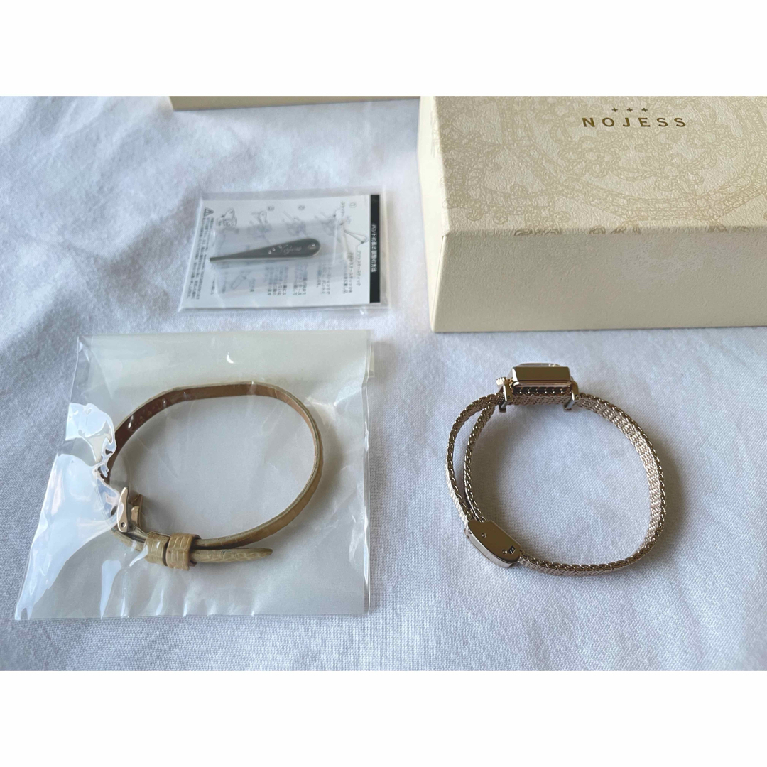 NOJESS ブラウンゴールド スクエアジュエリー 腕時計メッシュ NOJESS ブラウンゴールド スクエアジュエリー 腕時計メッシュ
