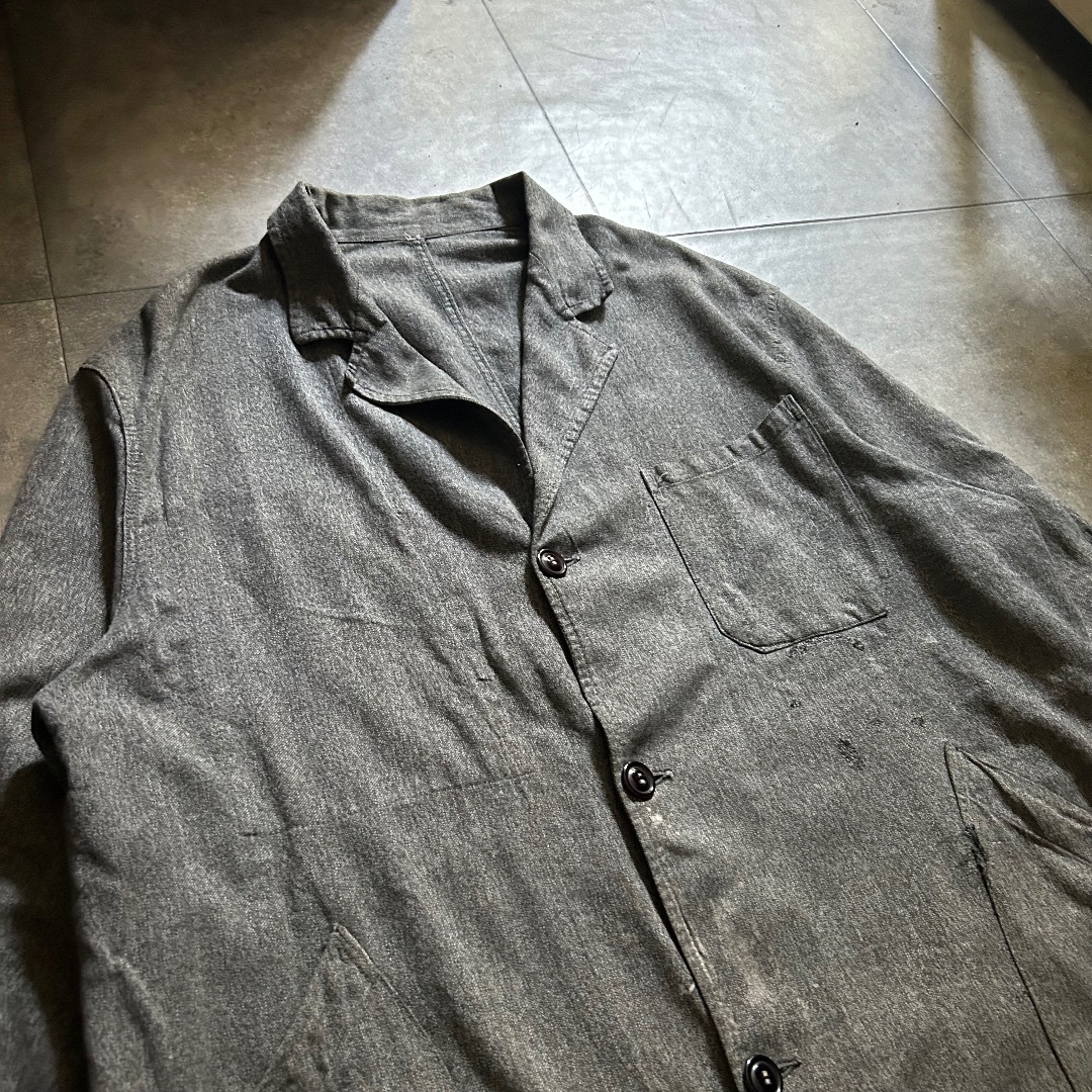 VINTAGE - 40s au molinel ブラックシャンブレー ワークコート