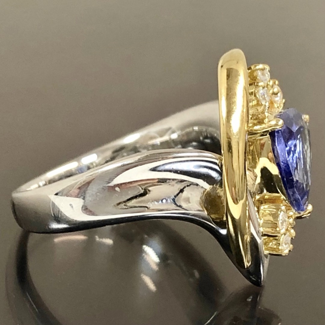 タンザナイト 1.66ct Pt900 K18 ダイヤモンド ダイヤ リング タンザナイト 1.66ct Pt900 K18 ダイヤモンド ダイヤ リング