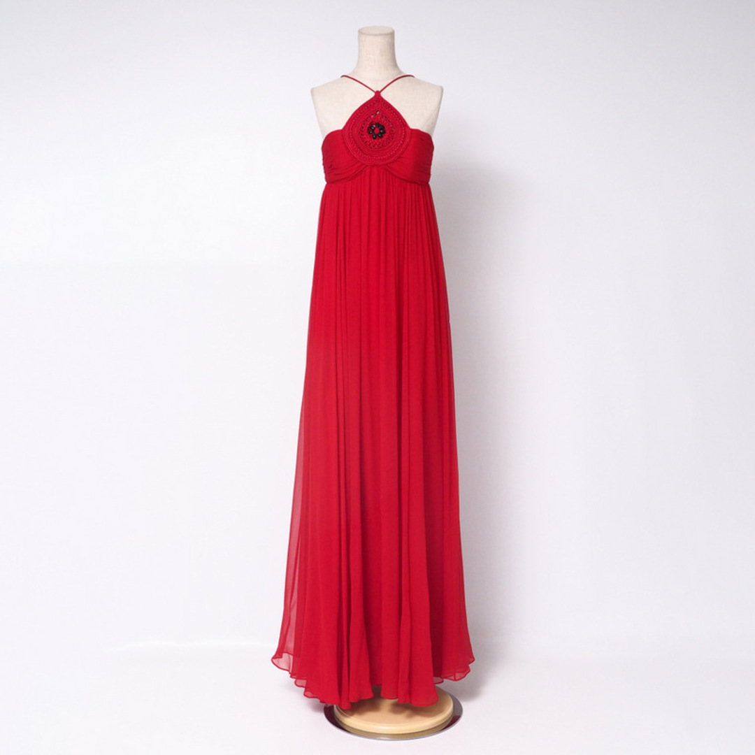 VIVIENNE TAM - VIVIENNE TAM ヴィヴィアンタム ドレス フリルボレロ付 マキシドレス ロング マクラメビーズ ブランド古着【中古】RA1608