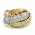 カルティエ Cartier リング トリニティ LM N4778353 フル サークル パヴェ 600ポイント ダイヤモンド 計約3.02ct K18PG K18WG K18YG 12.5号 / #53 【中古】
