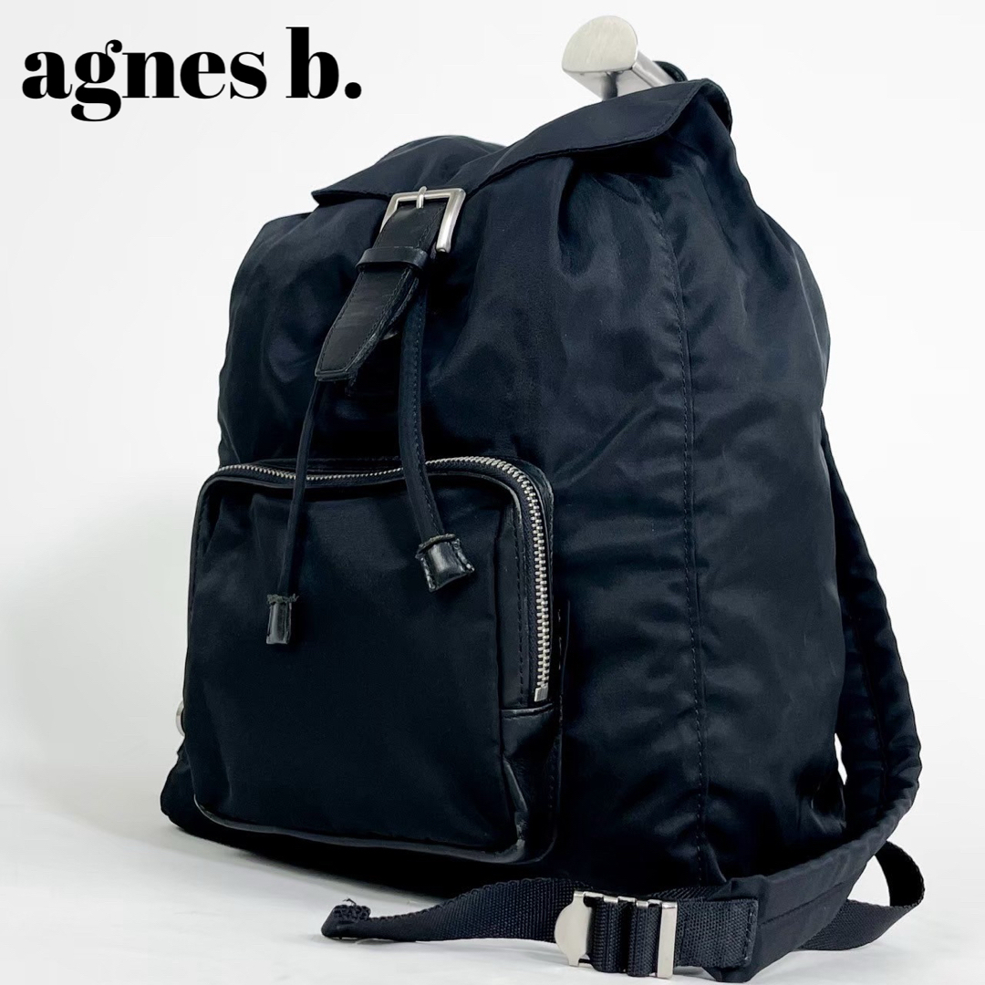 agnes b アニエスb リュック 大容量 バックパック バッグ ナイロン 黒
