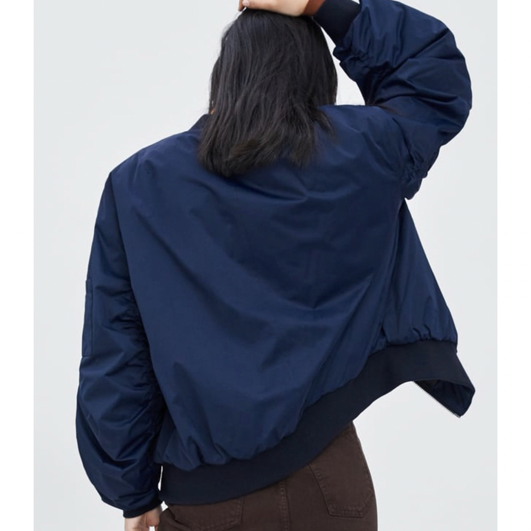 ZARA - ZARA 耐水加工 オーバーサイズ ボンバージャケットの通販 ZARA - ZARA 耐水加工 オーバーサイズ ボンバージャケットの通販
