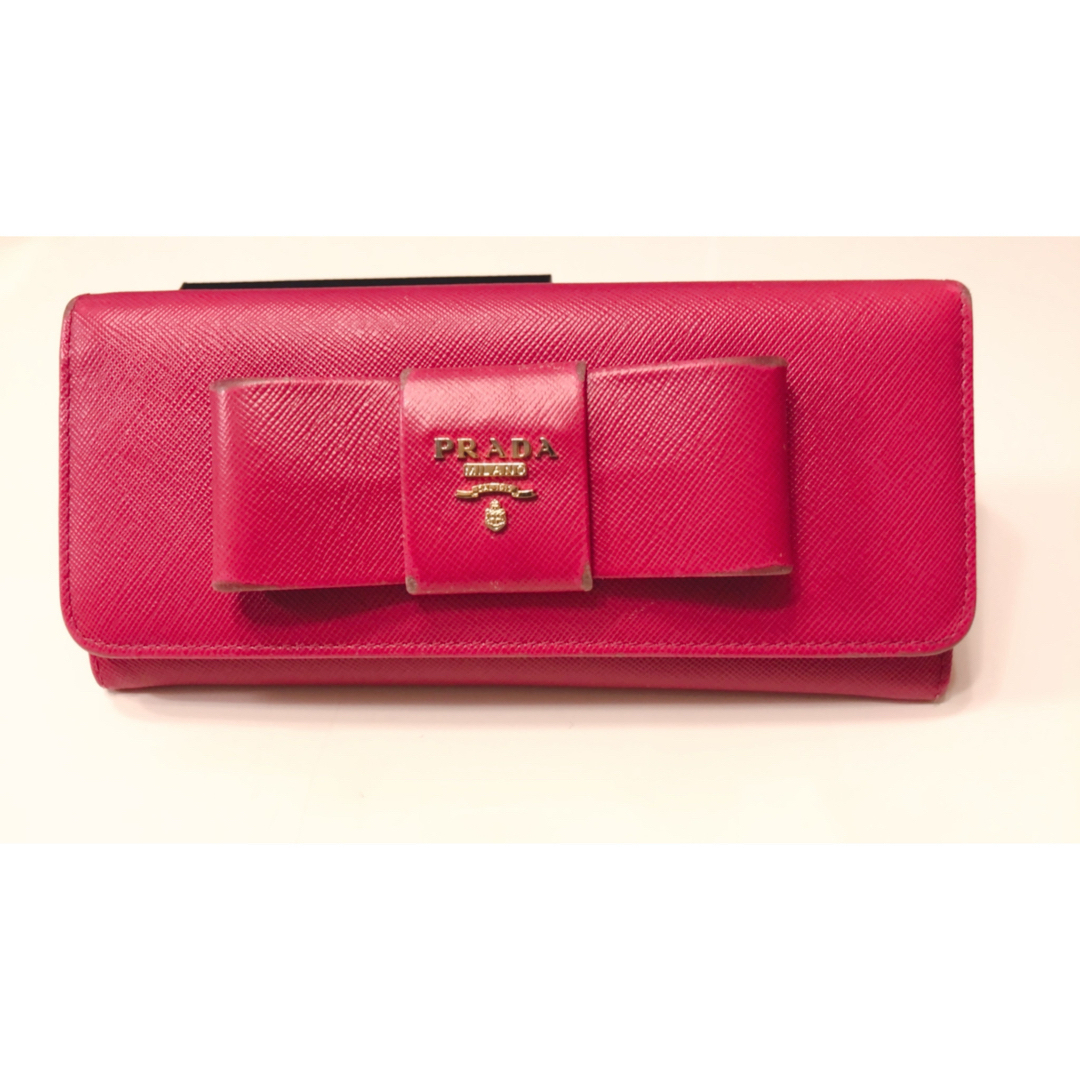 PRADA プラダ サフィアーノ リボン 長財布 ピンク PRADA プラダ サフィアーノ リボン 長財布 ピンク