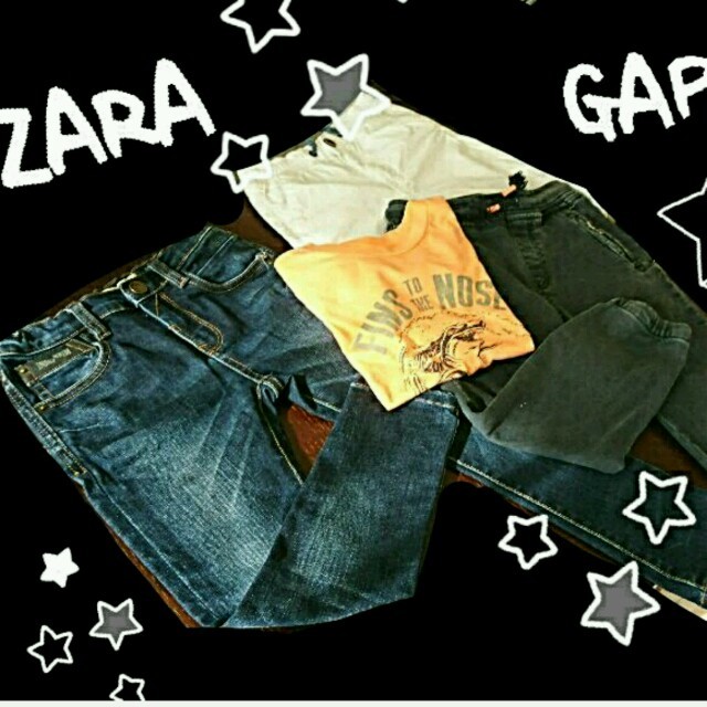 ZARA(ザラ)の【lundy  .様専用ZARAGAPインディゴデニムプラッシュ白ハーフパンツ キッズ/ベビー/マタニティのキッズ服男の子用(90cm~)(その他)の商品写真