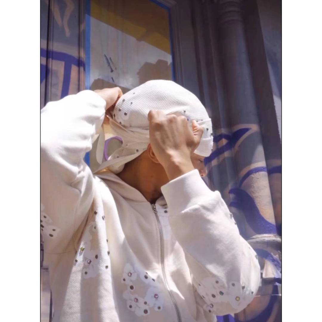 ブラック DENIMTEARS ラインストーン DuRag デニムティアーズの ブラック DENIMTEARS ラインストーン DuRag デニムティアーズの