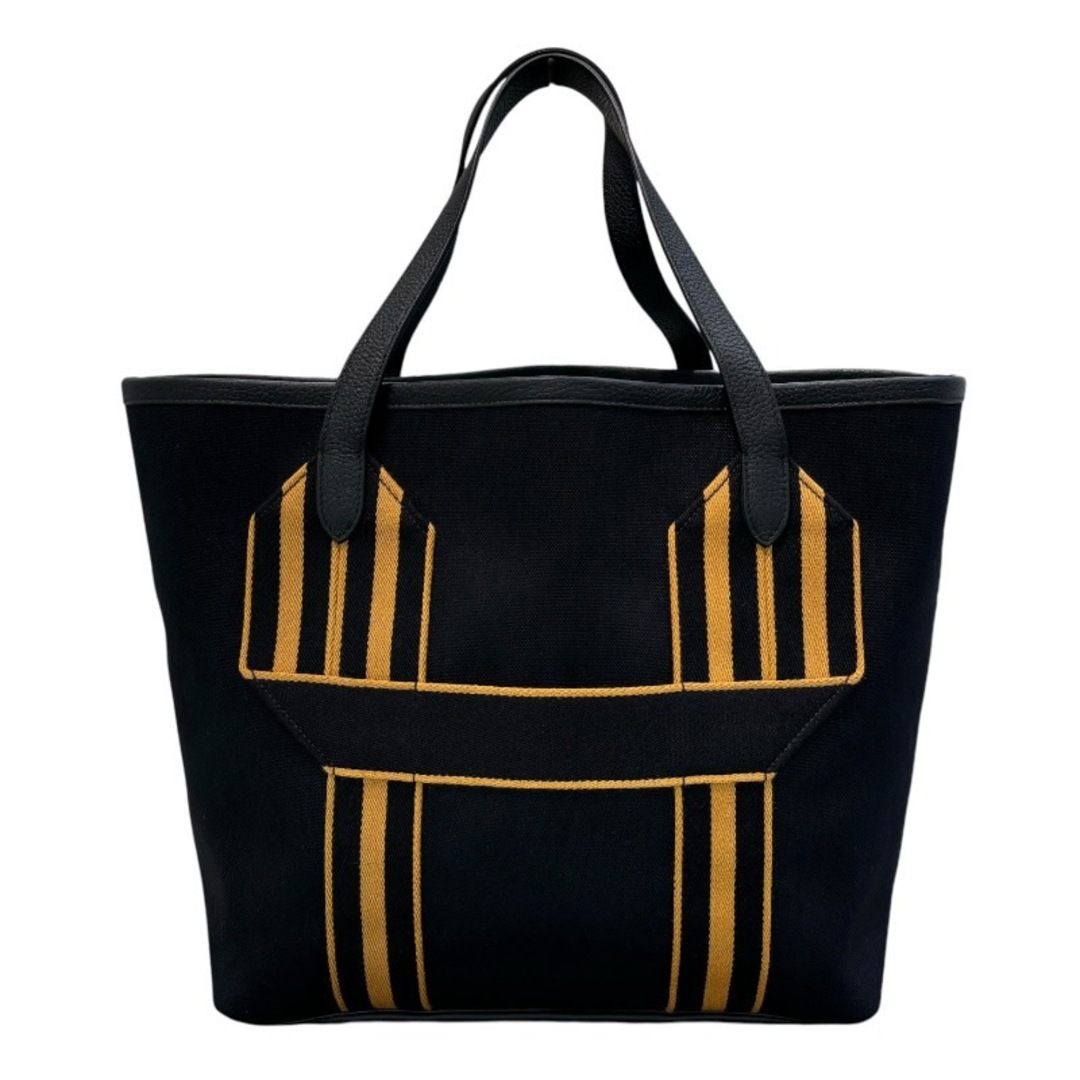 HERMES - 　エルメス HERMES ビュール・サングルトート U刻印 ブラック×キャラメル トワル×トリヨンクレマンス レディース トートバッグ