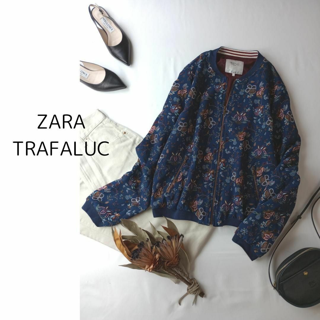 ZARA - ZARA TRF MA-1風 ジャケット ブルゾン 花柄 ボタニカル ZARA - ZARA TRF MA-1風 ジャケット ブルゾン 花柄 ボタニカル