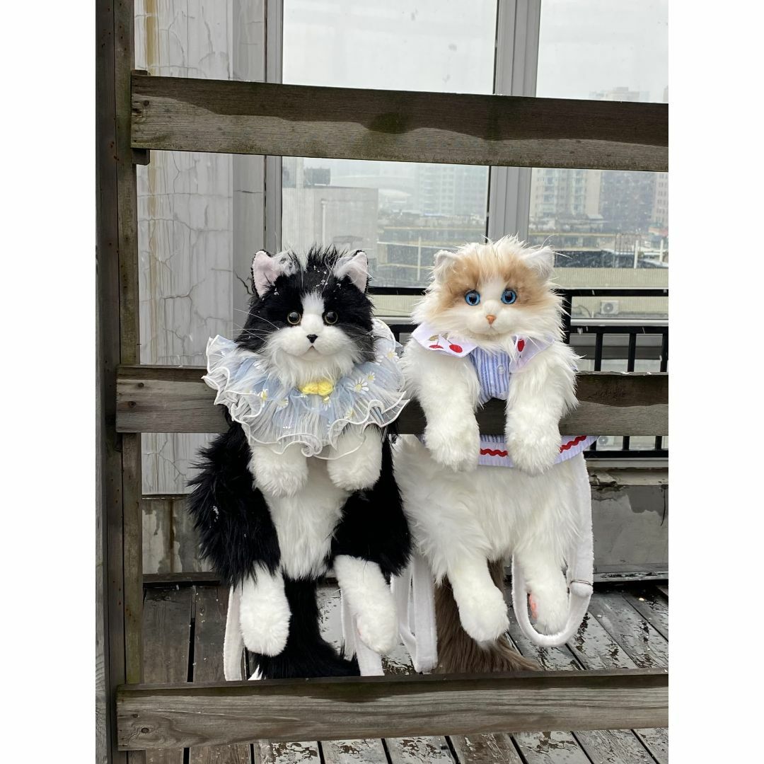 Chongker ハンドメイド リアルな猫型リュック 猫のぬいぐるみ Chongker ハンドメイド リアルな猫型リュック 猫のぬいぐるみ