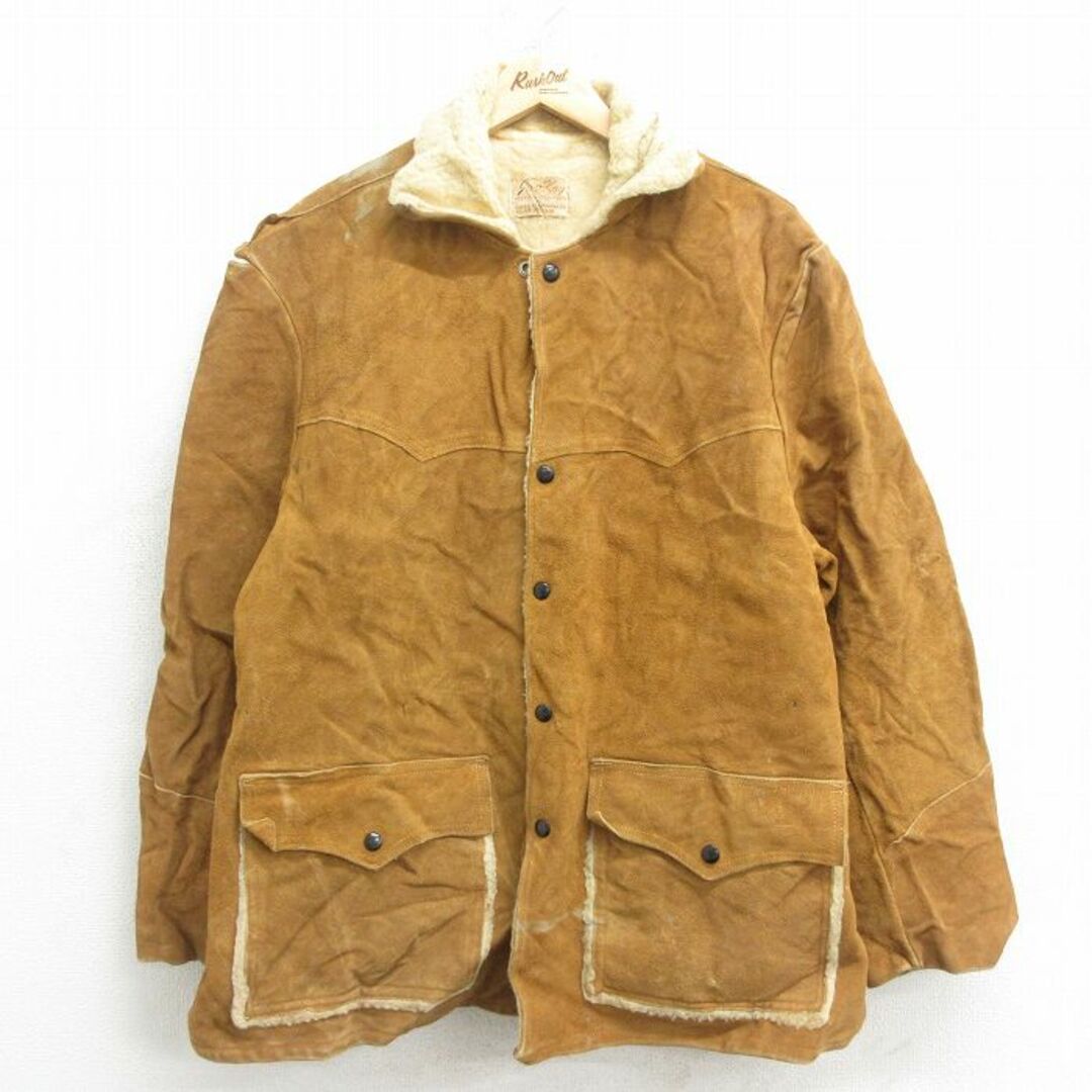 XL☆古着 長袖 ビンテージ スエード レザー ジャケット メンズ XL☆古着 長袖 ビンテージ スエード レザー ジャケット メンズ