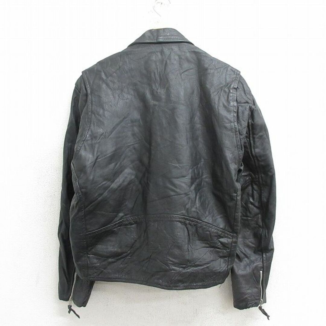 XL☆古着 長袖 レザー ジャケット メンズ ダブルライダース 黒 XL☆古着 長袖 レザー ジャケット メンズ ダブルライダース 黒
