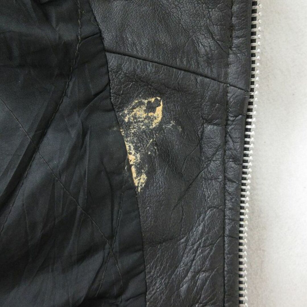 XL☆古着 長袖 レザー ジャケット メンズ ダブルライダース 黒 XL☆古着 長袖 レザー ジャケット メンズ ダブルライダース 黒