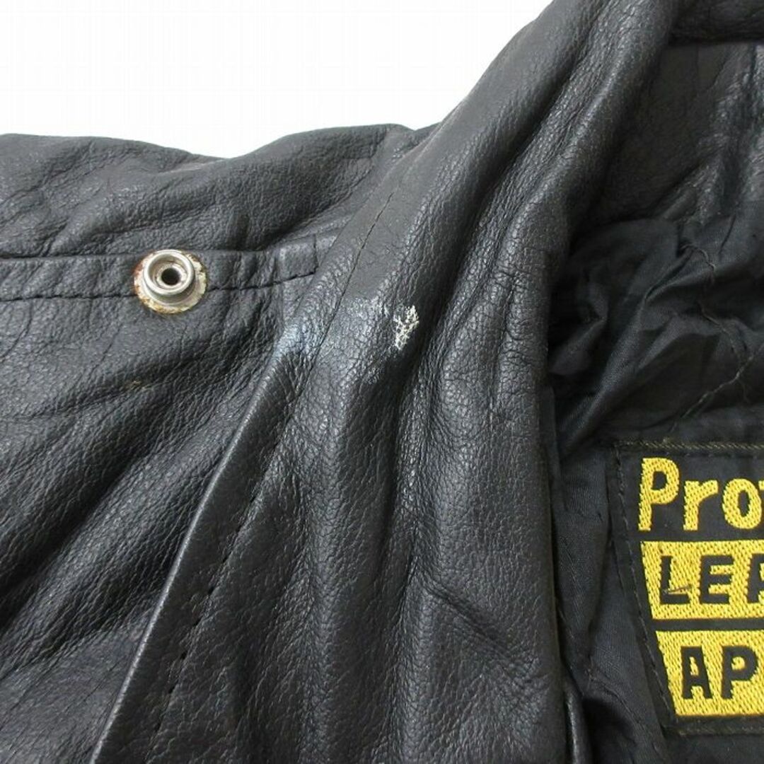 XL☆古着 長袖 レザー ジャケット メンズ ダブルライダース 黒 XL☆古着 長袖 レザー ジャケット メンズ ダブルライダース 黒