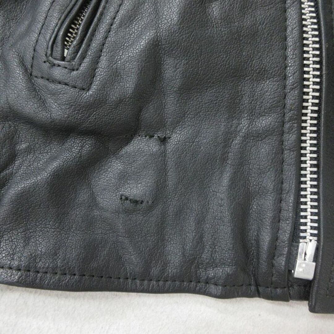 XL☆古着 長袖 レザー ジャケット メンズ ダブルライダース 黒 XL☆古着 長袖 レザー ジャケット メンズ ダブルライダース 黒