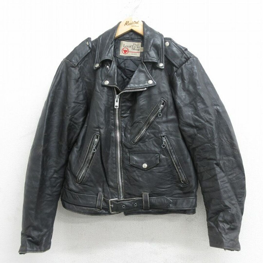 M☆古着 シアーズ 長袖 レザー ジャケット メンズ 80年代 80s M☆古着 シアーズ 長袖 レザー ジャケット メンズ 80年代 80s