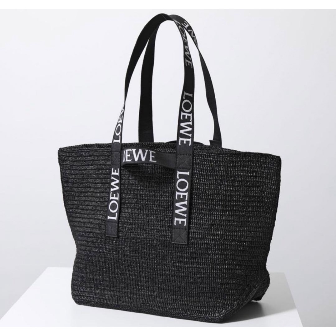 LOEWE - LOEWE ラフィアトート　黒