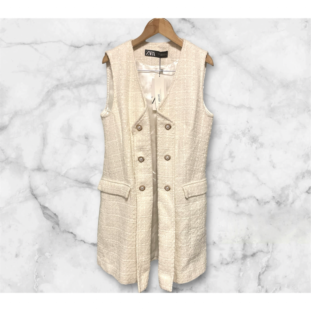 ZARA - 【新品タグ付】ZARA 2way ツイード ワンピース ベスト ZARA - 【新品タグ付】ZARA 2way ツイード ワンピース ベスト